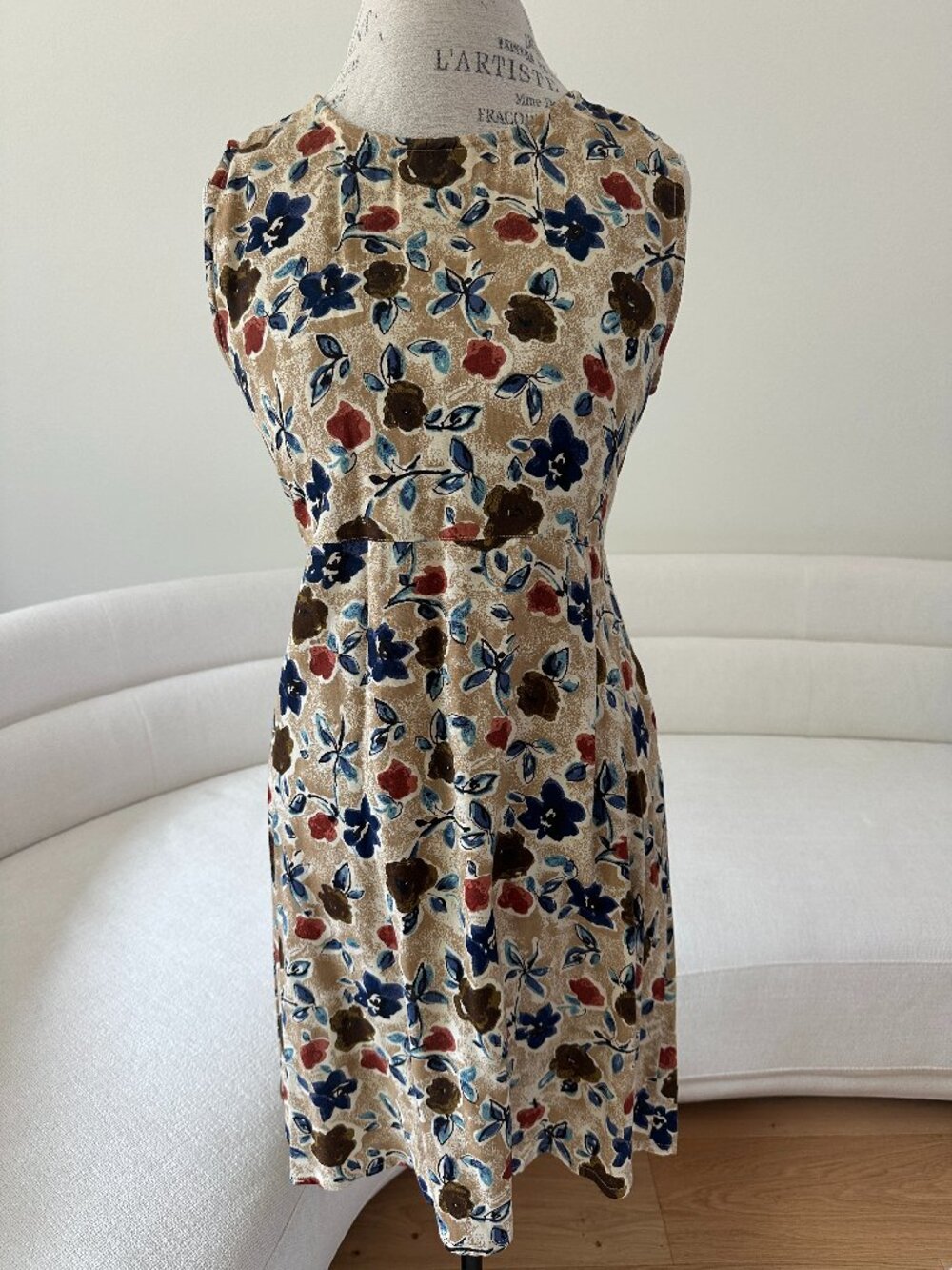 Vintage 90s Awesome Floral Rayon Dress Size 12 Lace Up Corset Back Made in India
